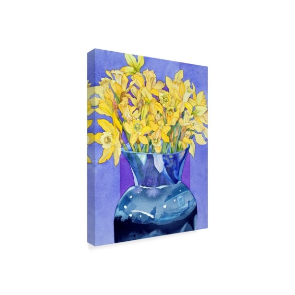 Sharon Pitts 'Daffodils In Cobalt' Canvas Art,14x19